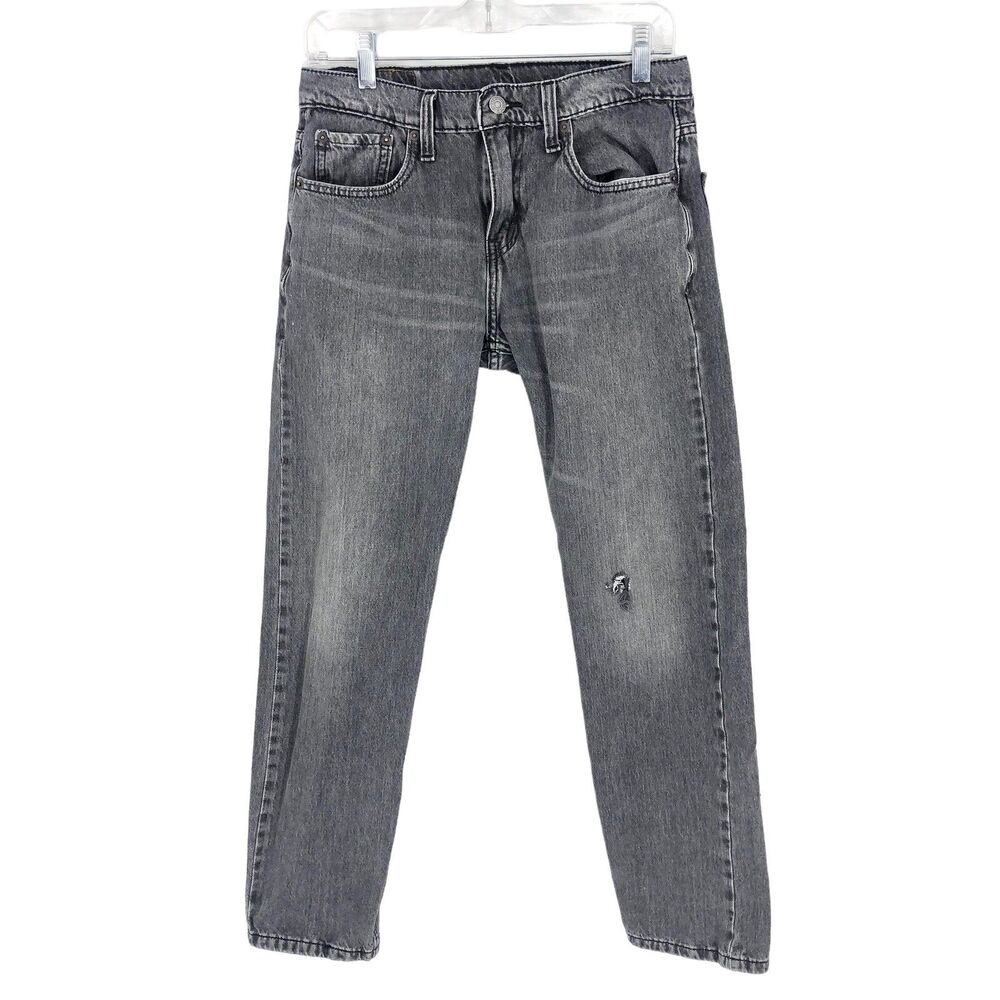 Levis 502 Jeans 29 Waist Black 29x30 Mens Regular Taper Red Tab Denim (29x28)